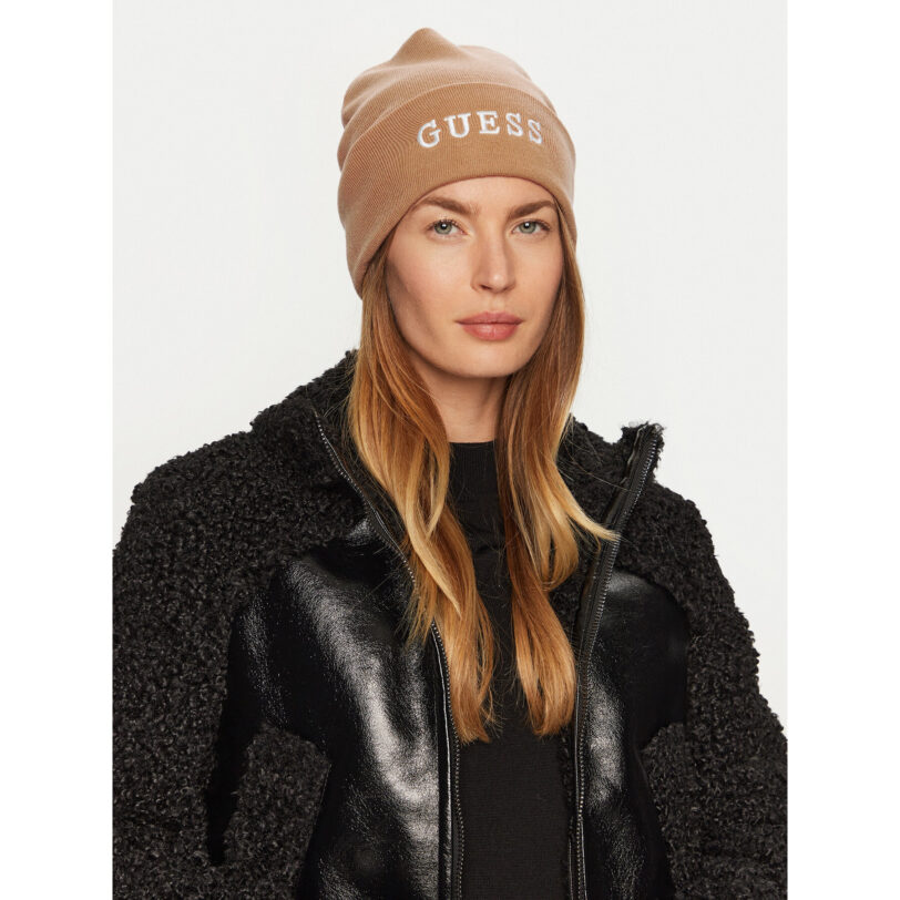 Шапка Guess AW5189 POL01 Бежов цвят на ниска цена