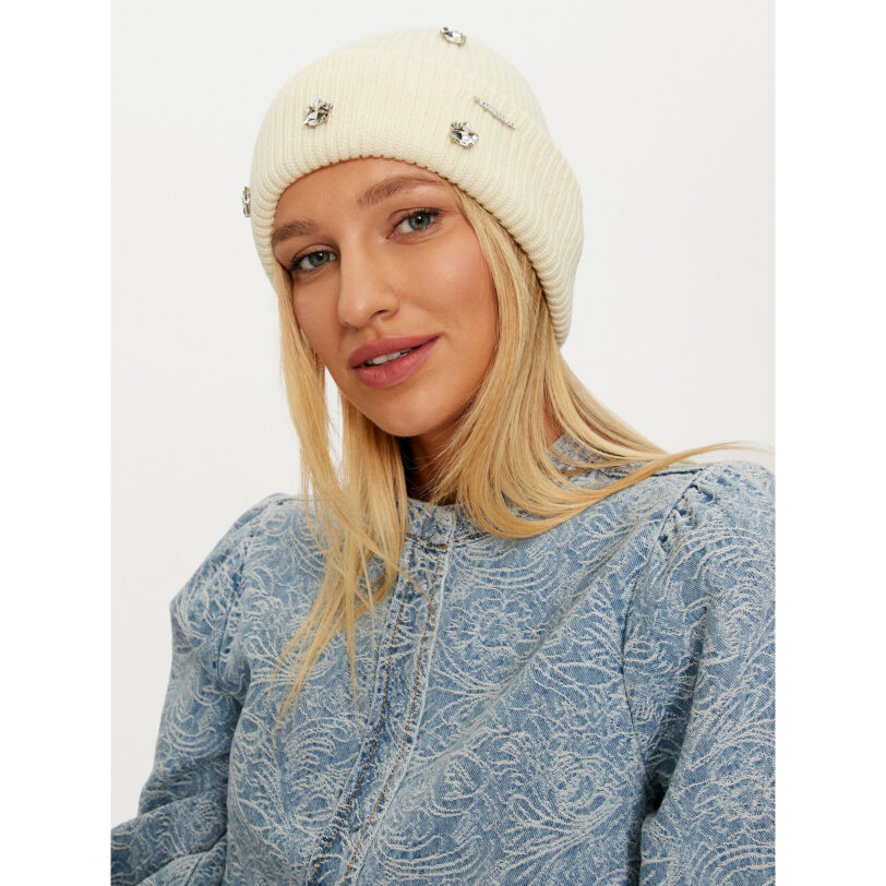 Шапка Guess AW5198 POL01 Екрю цвят на ниска цена