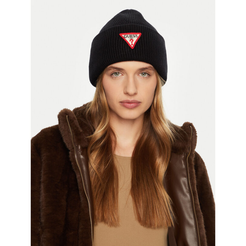 Шапка Guess AW5234 VIS01 Черен цвят на ниска цена