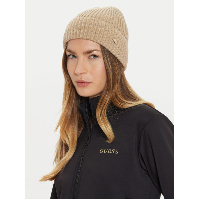 Шапка Guess AW5236 WOL01 Бежов цвят на ниска цена