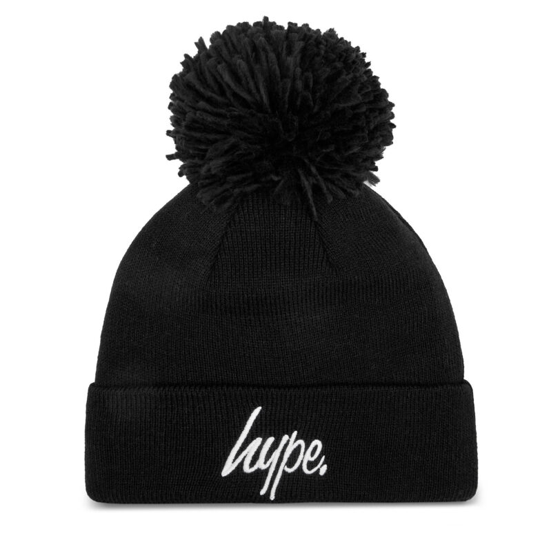 Шапка HYPE Bobble Script YVLR-709 Черен цвят на ниска цена