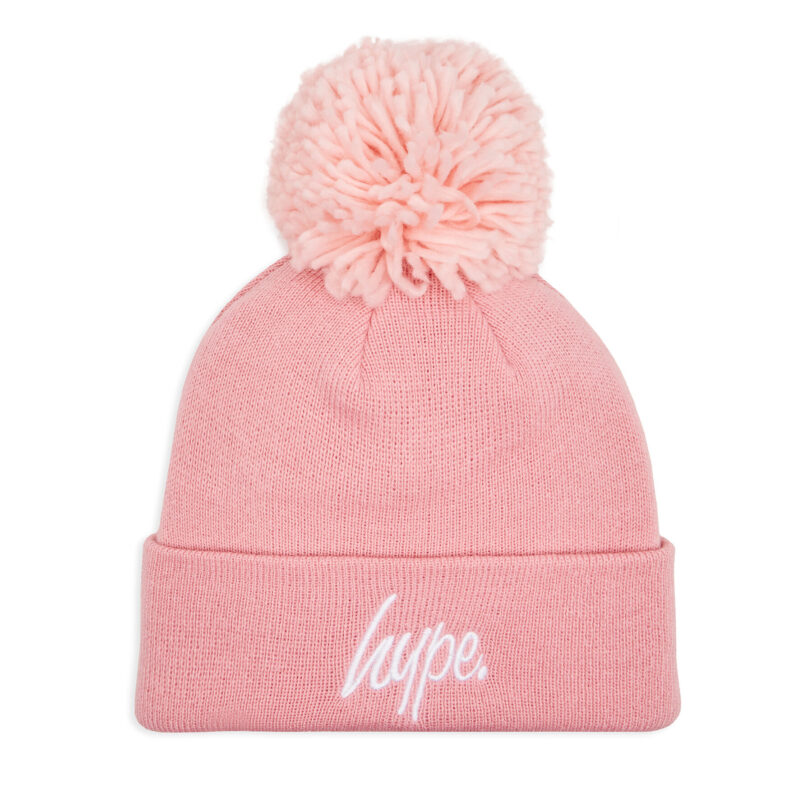 Шапка HYPE Bobble Script YVLR-714 Розов цвят на ниска цена