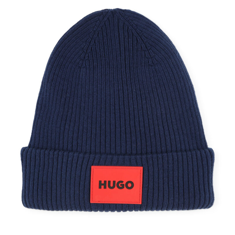 Шапка Hugo G00259 Тъмносин цвят на ниска цена