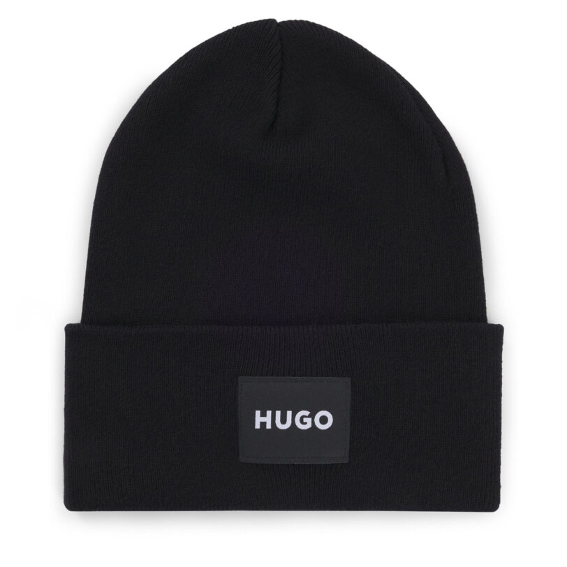 Шапка Hugo Xevon_C 50521527 Черен цвят на ниска цена