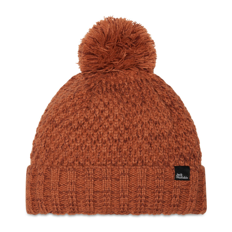 Шапка Jack Wolfskin Highloft Knit 1908011 Оранжев цвят на ниска цена
