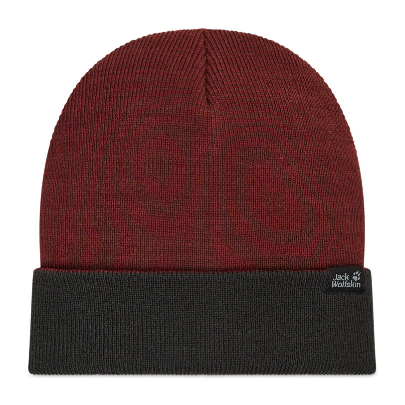 Шапка Jack Wolfskin Rib Hat 1903891-2185 Бордо цвят на ниска цена