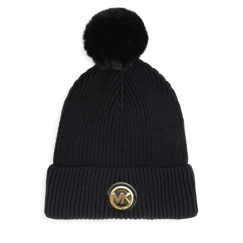Шапка MICHAEL KORS KIDS R30223 Черен цвят на ниска цена