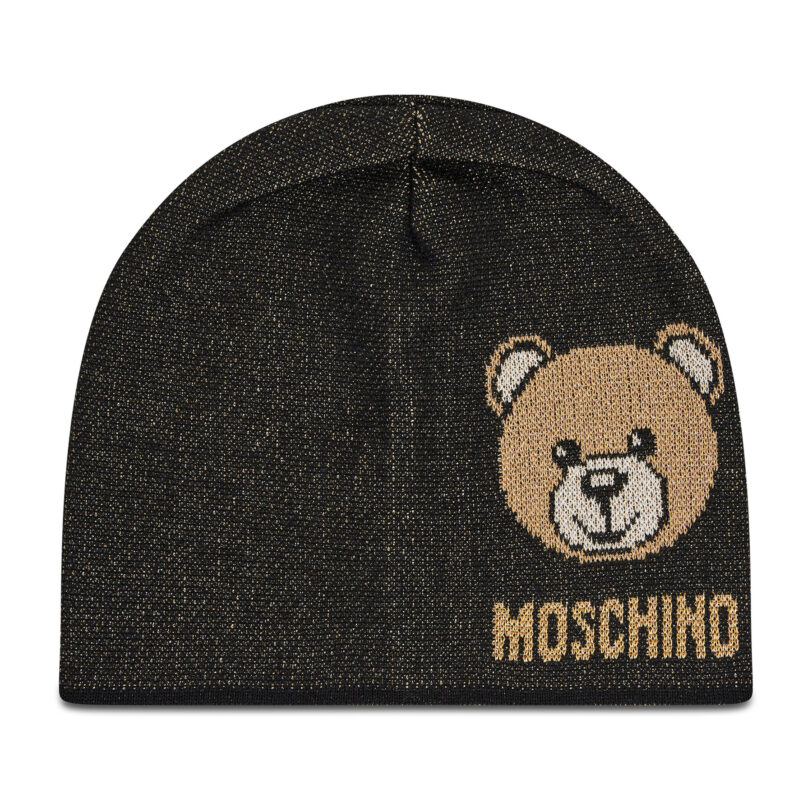 Шапка MOSCHINO 65214 0M2346 Черен цвят на ниска цена