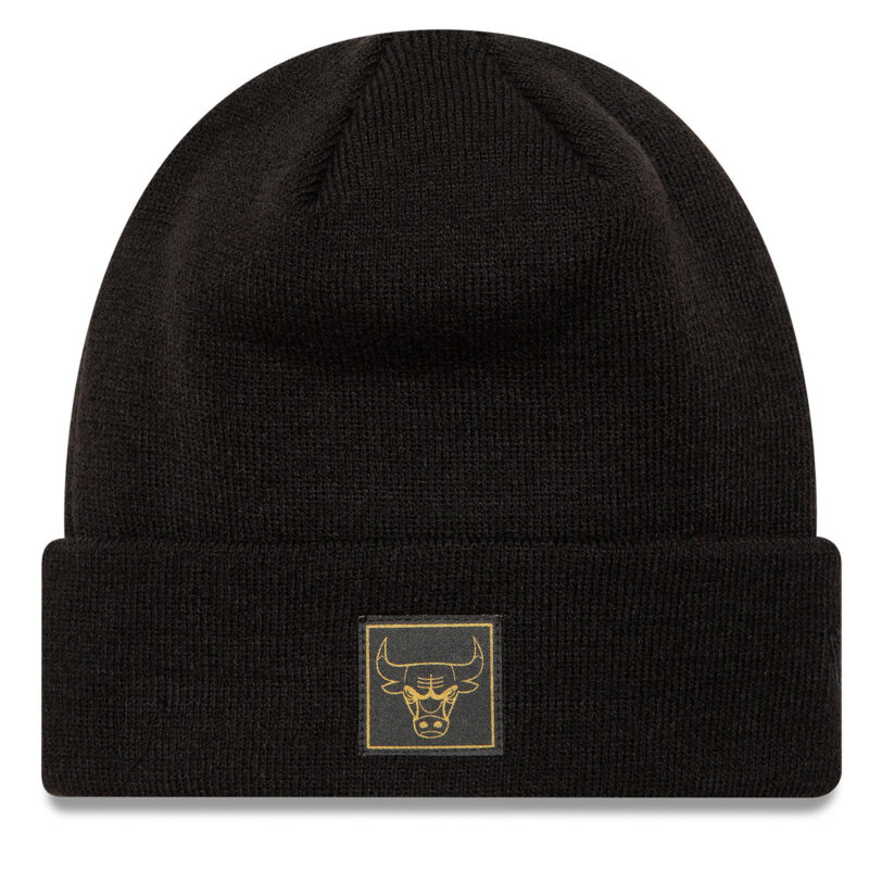 Шапка New Era Chicago Bulls Metallic Badge Cuff Knit 60424828 Черен цвят на ниска цена