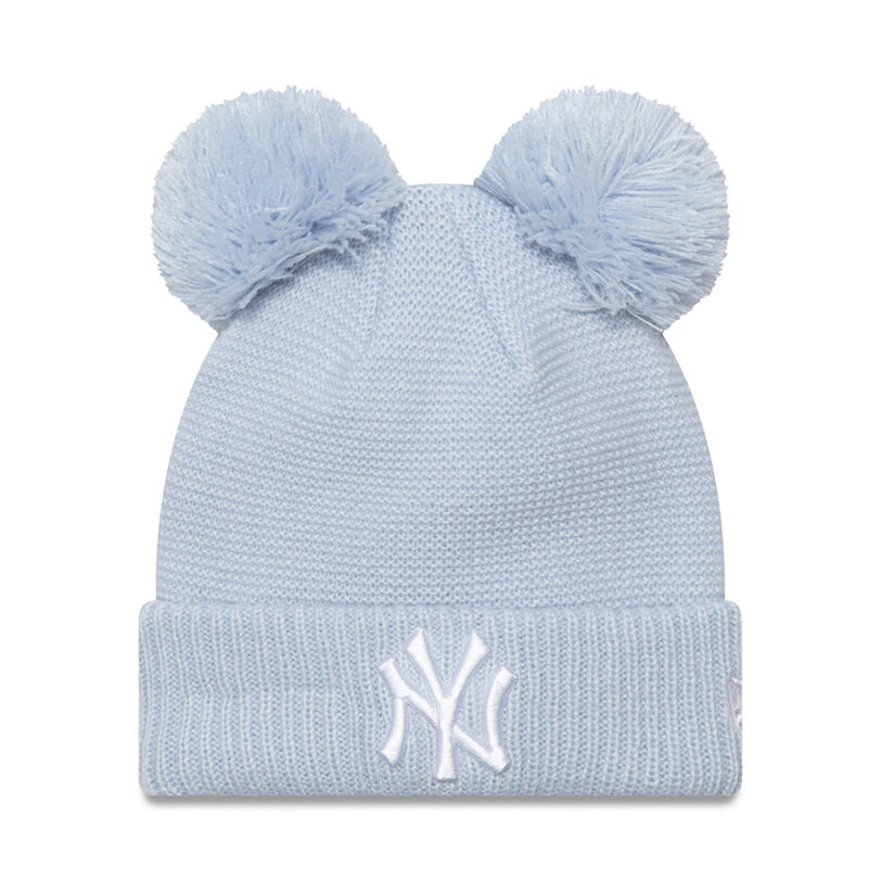 Шапка New Era Child Double Pom Se 60565307 Светлосиньо цвят на ниска цена