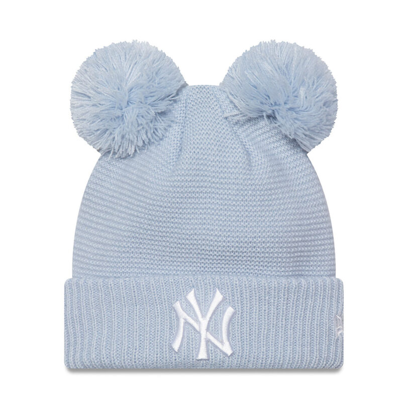 Шапка New Era Double Pom Bea 60565276 Светлосиньо цвят на ниска цена