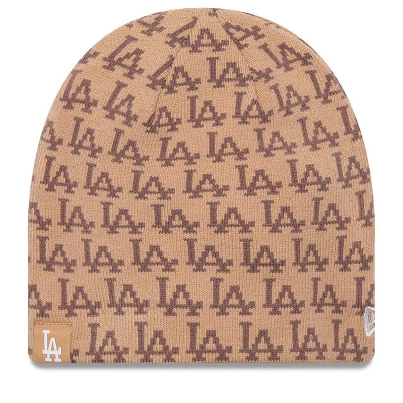 Шапка New Era Jacquard Skull Bean 60565440 Бежов цвят на ниска цена