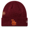 Шапка New Era LA Dodgers World Series Patch Cuff Knit Beanie 60580732 Червен цвят на ниска цена