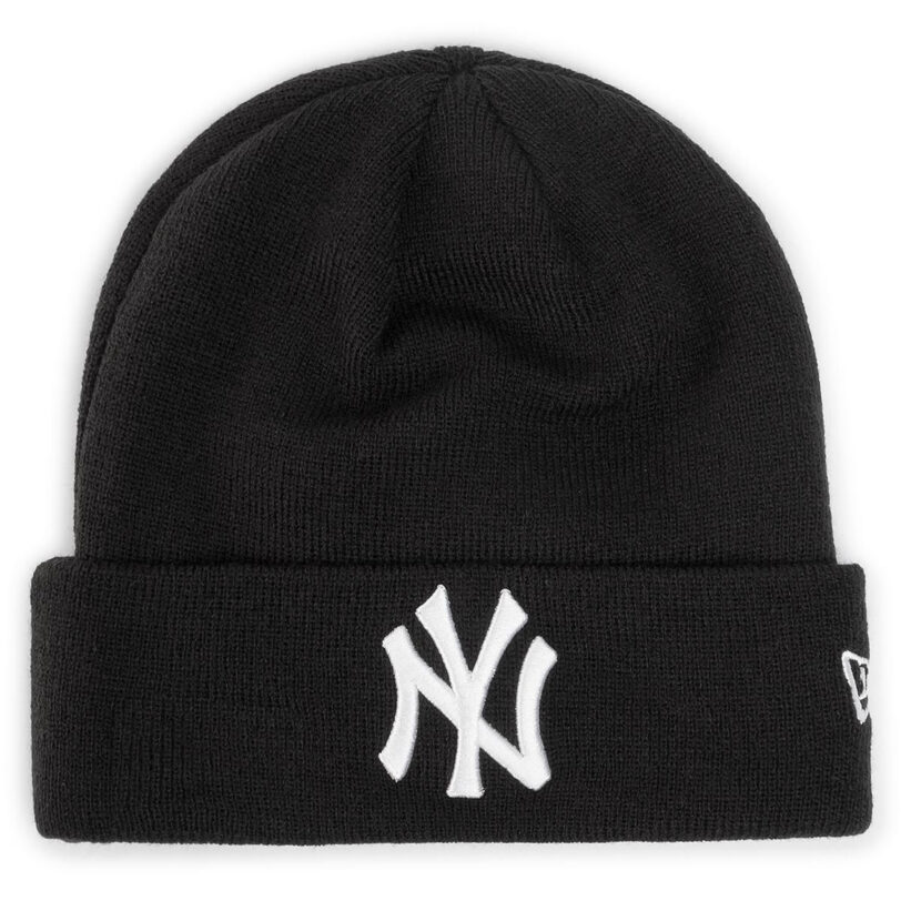 Шапка New Era Mlb Essential Cuff 12122728 Черен цвят на ниска цена