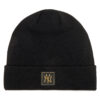 Шапка New Era New York Yankees Metallic Badge Black Cuff Knit Beanie 60424815 Черен цвят на ниска цена