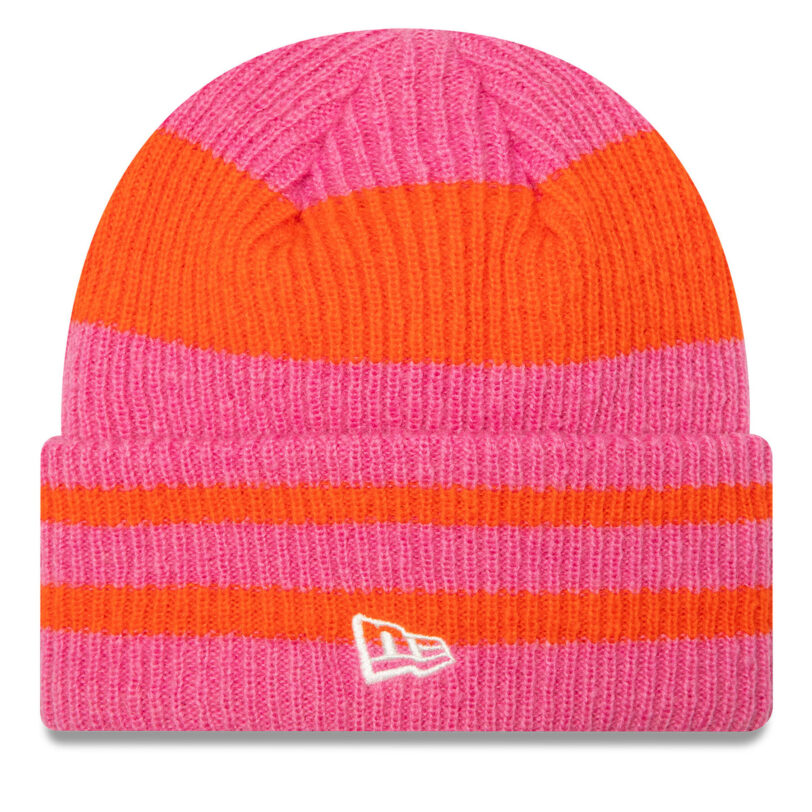 Шапка New Era Stripe Cuff Knit Beanie 60580763 Розов цвят на ниска цена