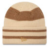 Шапка New Era Stripe Cuff Knit Beanie 60580764 Бежов цвят на ниска цена