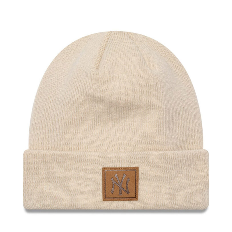Шапка New Era Team Patch Cuff Bea 60565198 Бежов цвят на ниска цена