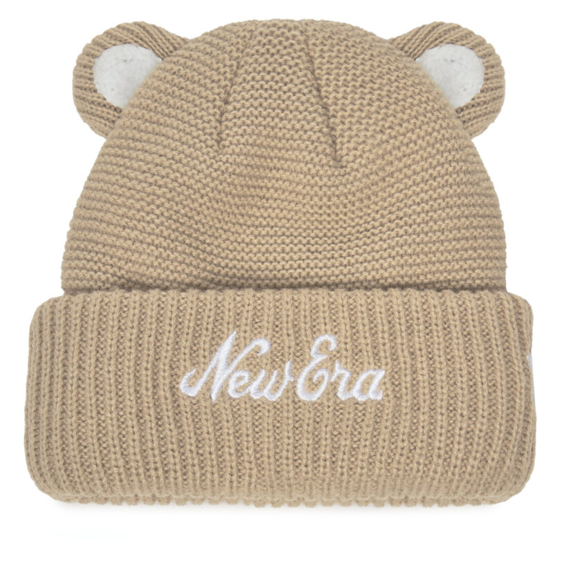 Шапка New Era Teddy Bear Ears Cuff Knit Beanie 60580793 Бежов цвят на ниска цена