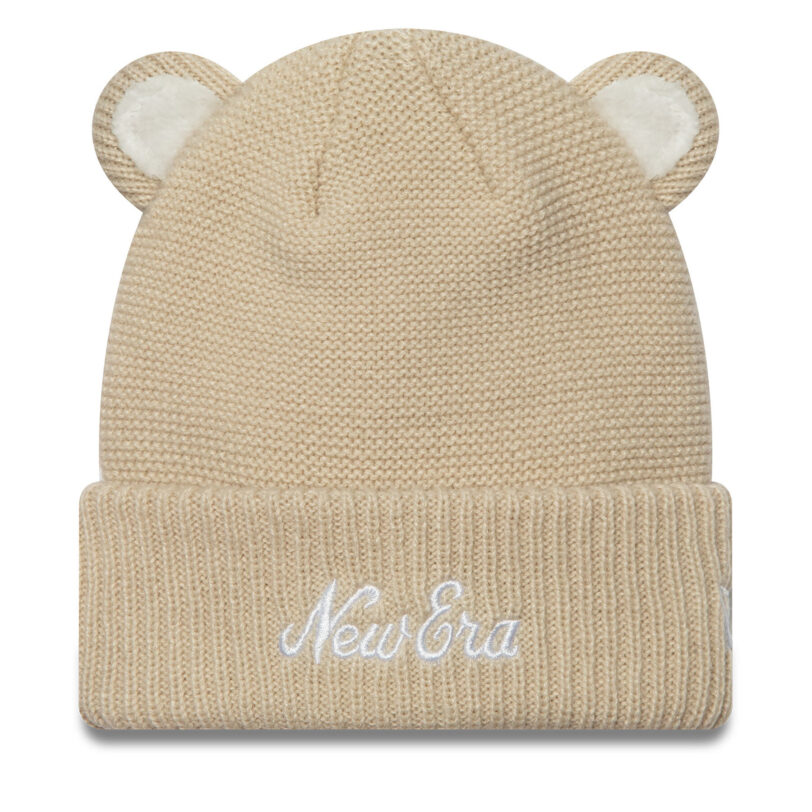 Шапка New Era Teddy Bear Ears Cuff Knit Beanie 60580874 Бежов цвят на ниска цена