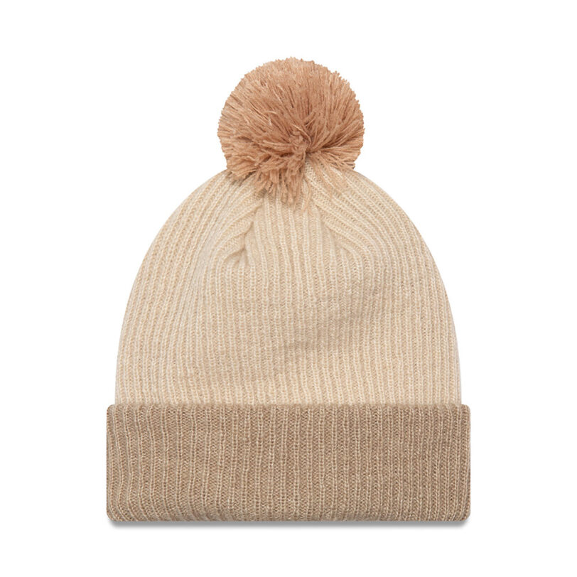 Шапка New Era Wmns Block Pom 60565274 Бежов цвят на ниска цена