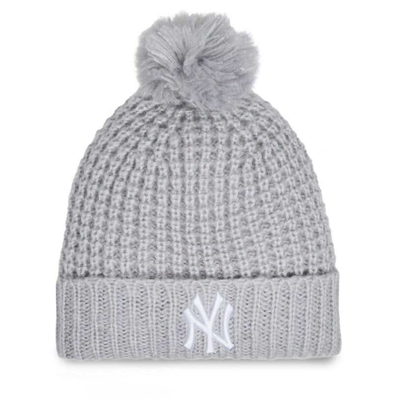 Шапка New Era Wmns Cosy Pom 60364288 Сив цвят на ниска цена