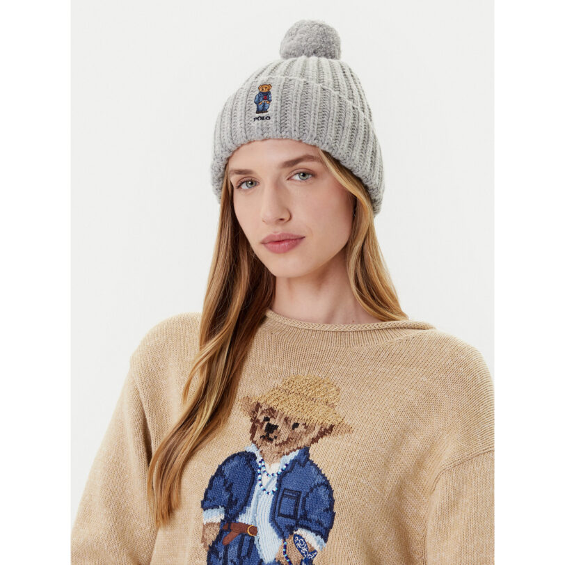 Шапка Polo Ralph Lauren 455936112001 Сив цвят на ниска цена