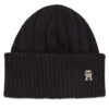 Шапка Tommy Hilfiger Th Timeless Beanie AW0AW15307 Черен цвят на ниска цена