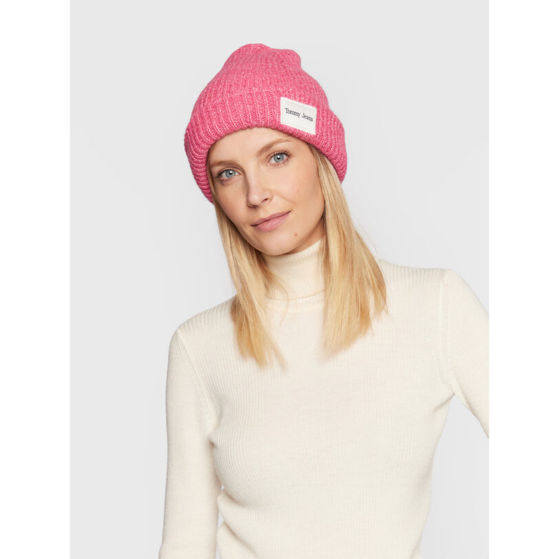 Шапка Tommy Jeans Elevated AW0AW14079 Розов цвят на ниска цена