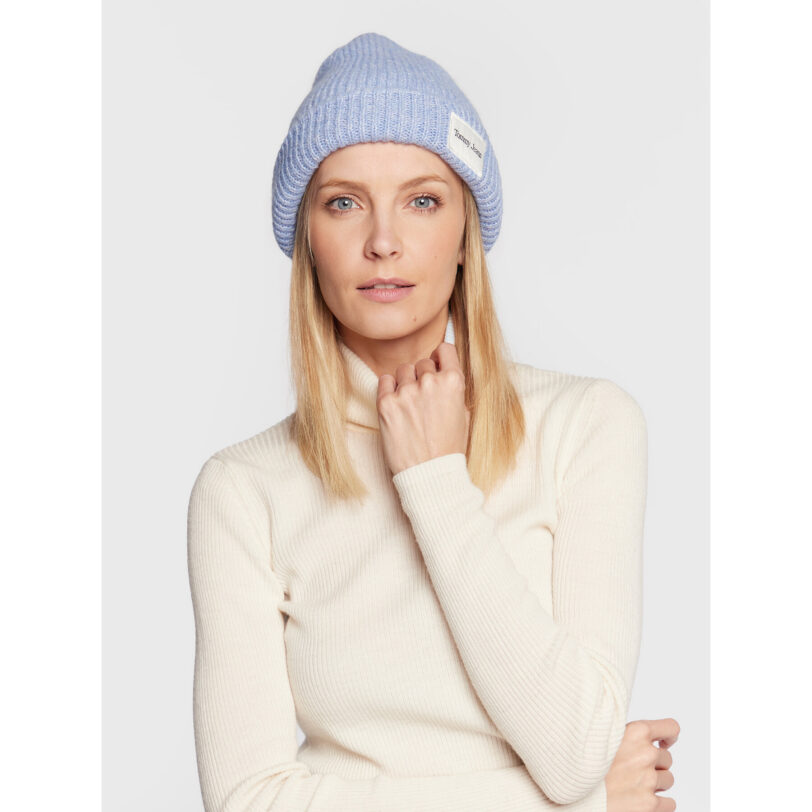 Шапка Tommy Jeans Elevated AW0AW14079 Светлосиньо цвят на ниска цена