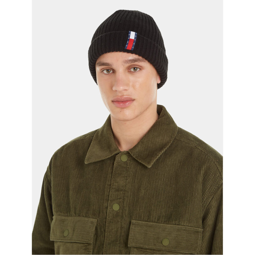 Шапка Tommy Jeans Im Tju Unisex Beanie AU0AU01808 Черен цвят на ниска цена