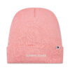 Шапка Tommy Jeans Tjw Linear Logo Beanie AW0AW15843 Розов цвят на ниска цена