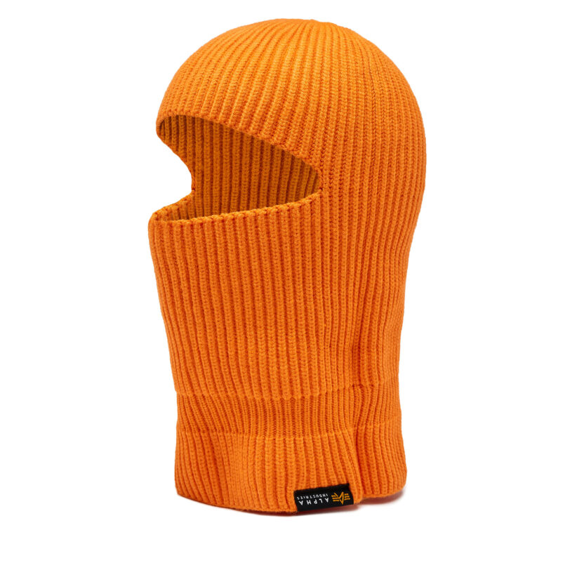 Шапка маска Alpha Industries Label Balaclava 138901 Оранжев цвят на ниска цена