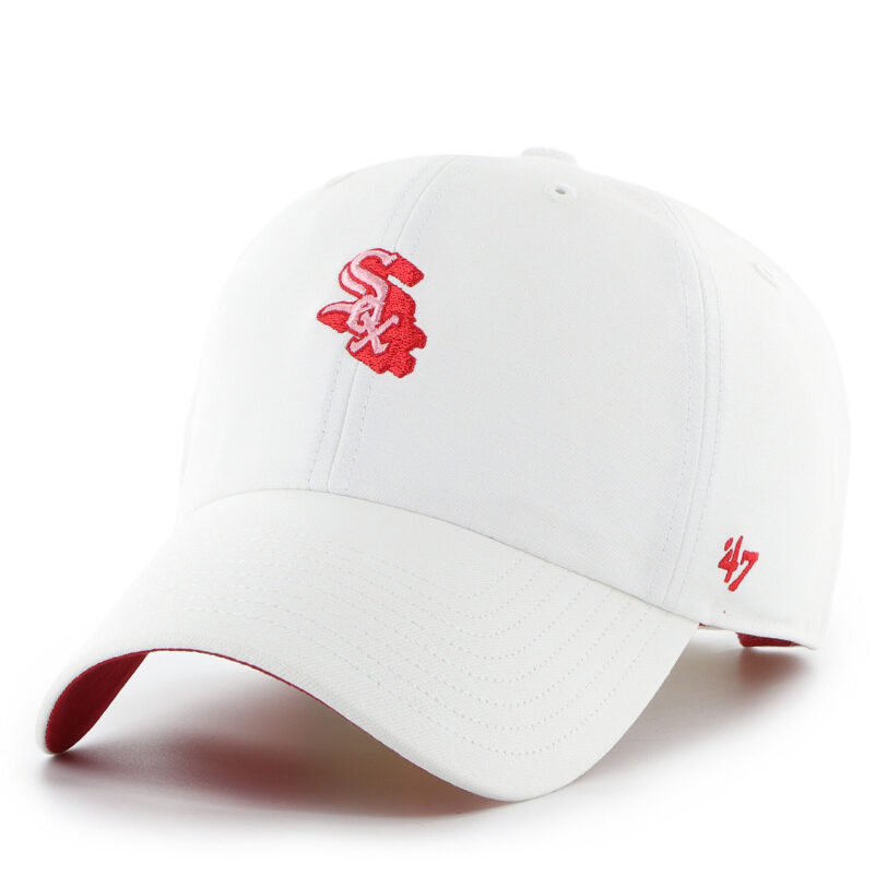 Шапка с козирка 47 Brand MLB Chicago B-CHPCU06GWS Бял цвят на ниска цена