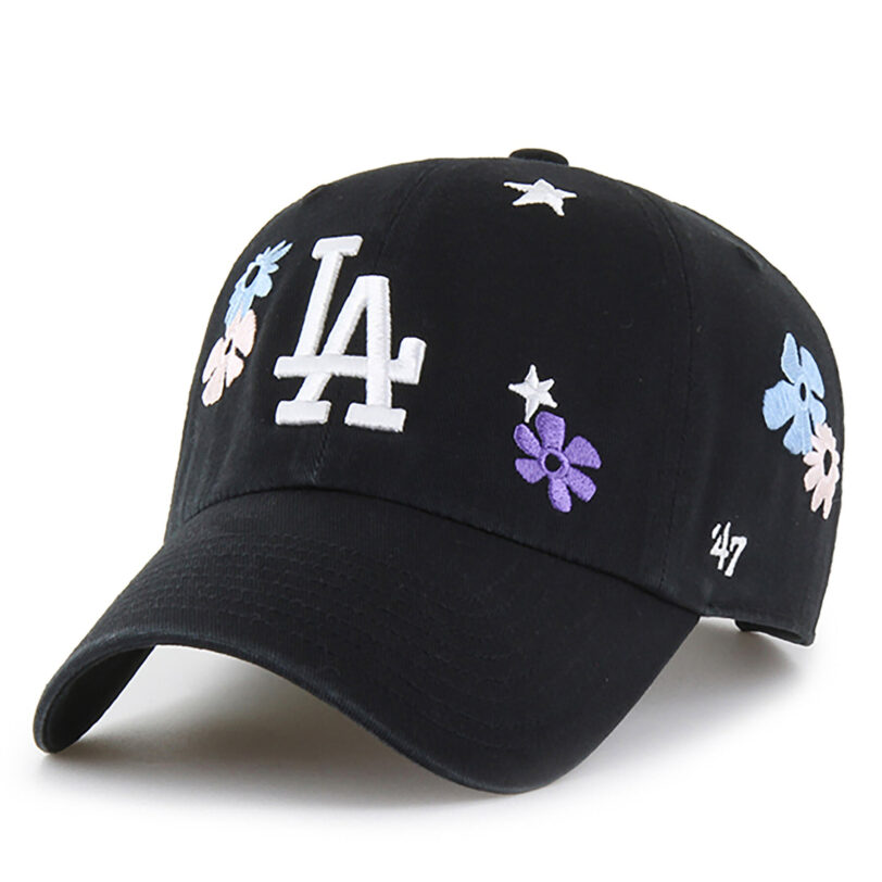 Шапка с козирка 47 Brand MLB Los Angeles Dodgers B-FLRAC12GWS Черен цвят на ниска цена