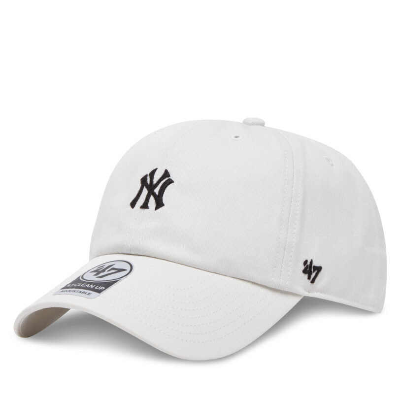 Шапка с козирка 47 Brand MLB New York YankeesFoundation ’47 CLEAN UP B-FNDTN17GWS Бял цвят на ниска цена