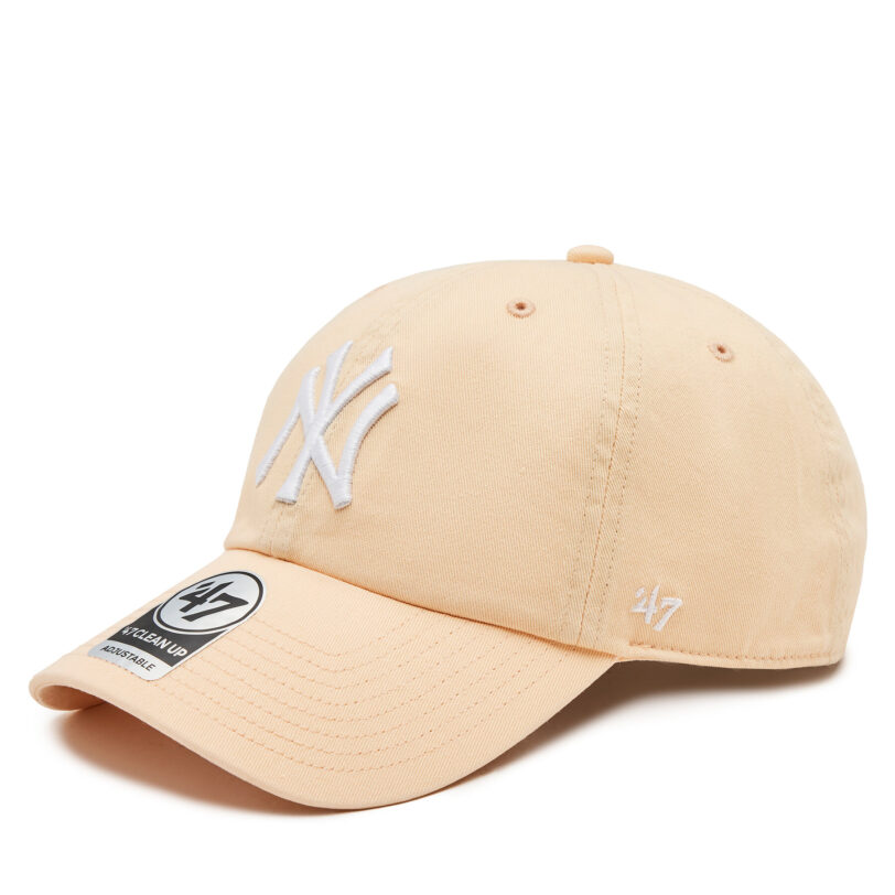Шапка с козирка 47 Brand Mlb New York Yankees '47 Clean Up W/ No Loop Label B-NLRGW17GWS-AF Оранжев цвят на ниска цена