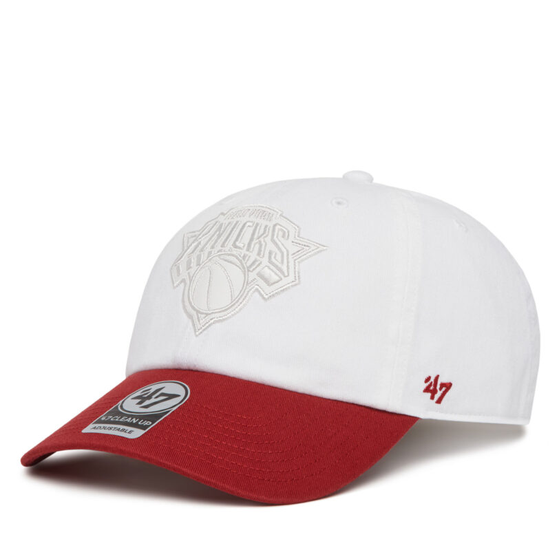Шапка с козирка 47 Brand NBA New York Knicks '47 x Tommy Hilfiger Courtside '47 Clean Up THCCU175GWL Бял цвят на ниска цена