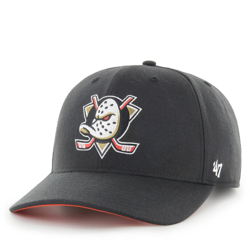 Шапка с козирка 47 Brand NHL Anaheim Ducks H-CLZOE25WBP Черен цвят на ниска цена