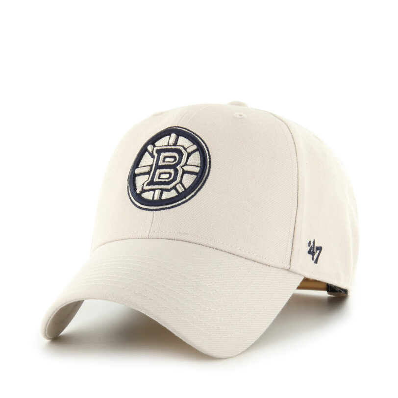 Шапка с козирка 47 Brand NHL Boston Bruins '47 MVP H-MVPSP01WBP Бежов цвят на ниска цена