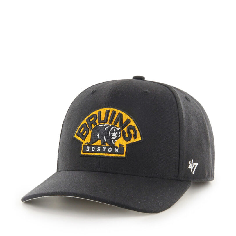 Шапка с козирка 47 Brand NHL Boston Bruins H-CLZOE01WBP Черен цвят на ниска цена