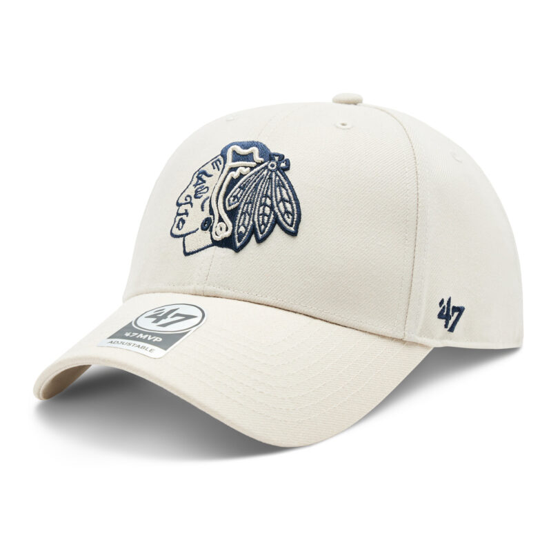 Шапка с козирка 47 Brand NHL Chicago Blackhawks '47 MVP SNAPBACK H-MVPSP04WBP-BN Екрю цвят на ниска цена