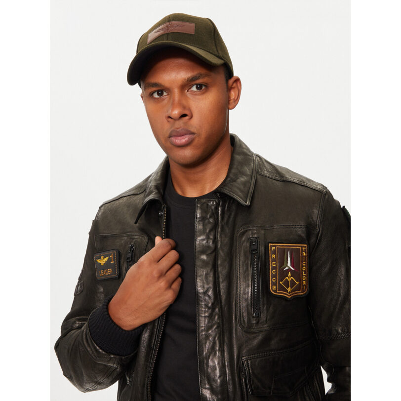 Шапка с козирка Aeronautica Militare 242HA1147CT2333 Каки цвят на ниска цена