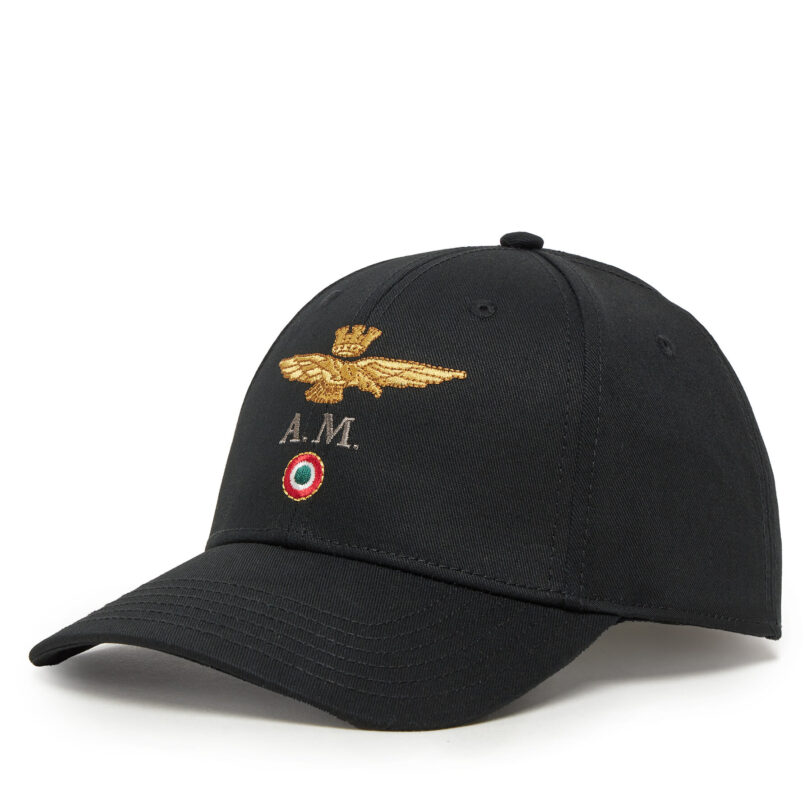 Шапка с козирка Aeronautica Militare 251HA1100CT2848 Черен цвят на ниска цена