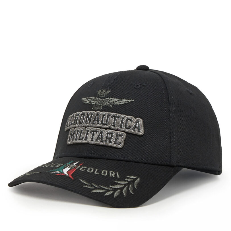 Шапка с козирка Aeronautica Militare 251HA1104CT2261 Черен цвят на ниска цена