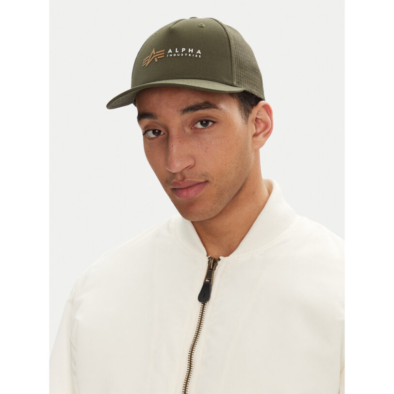 Шапка с козирка Alpha Industries Label 106901 Зелен цвят на ниска цена