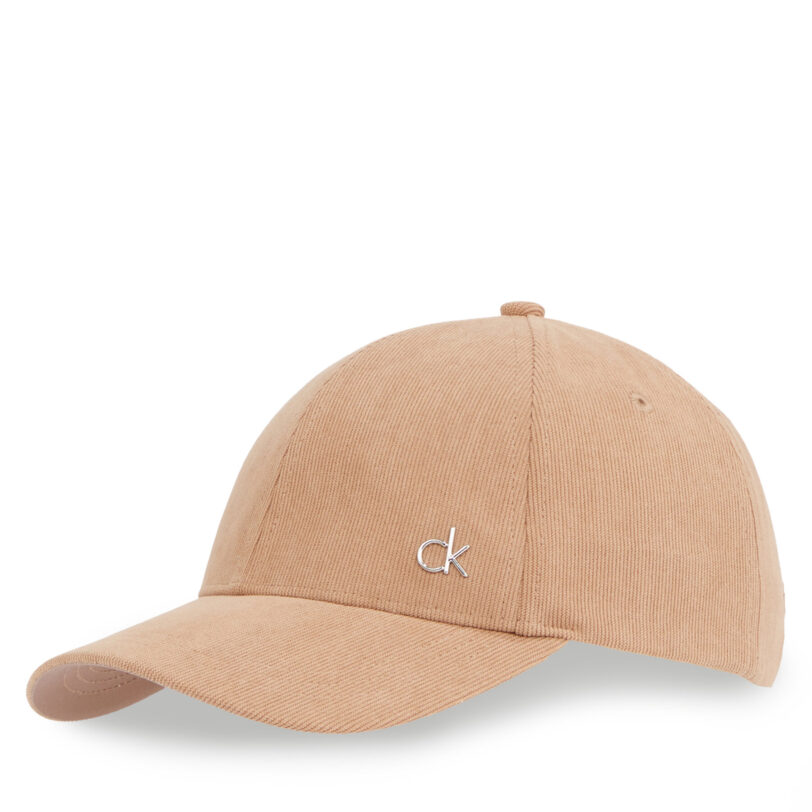 Шапка с козирка Calvin Klein Corduroy Cotton Cap K60K612894 Кафяв цвят на ниска цена