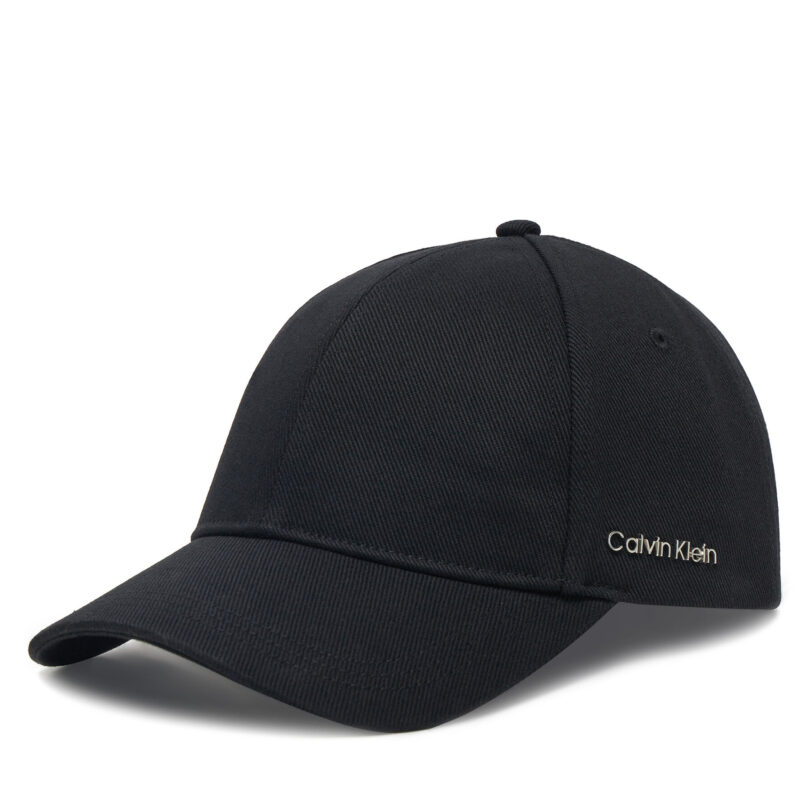 Шапка с козирка Calvin Klein Cotton Twill Cap K60K612910 Черен цвят на ниска цена