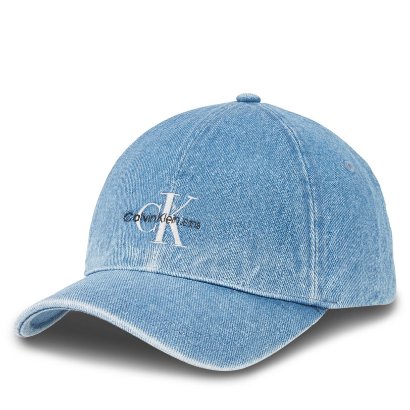 Шапка с козирка Calvin Klein Denim K60K611979 Син цвят на ниска цена