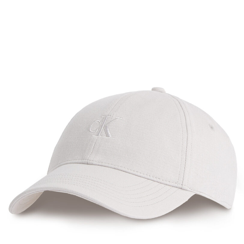 Шапка с козирка Calvin Klein Embroidered Monogram Cap LV04K5024G Бял цвят на ниска цена